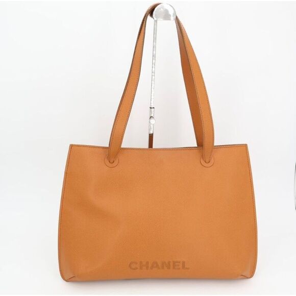 Chanel Leather Tote Bag Logo Stabbing <! -unavailable Characters-! > Calfskin - Picture 3 of 10